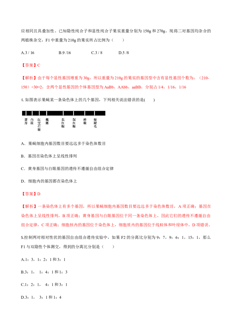 高一生物下学期期末测试卷02（新教材必修二）（解析版）_高中九科知识点归纳。_人教版高中Word电子版试卷练习试题知识点全科_高中生物试卷习题_生物必修_必修2