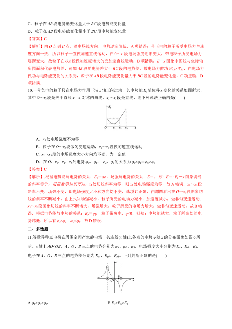 微型专题02电场能的性质（练习题）（解析版）_高中九科知识点归纳。_人教版高中Word电子版试卷练习试题知识点全科_高中物理试卷习题_物理必修_必修3_同步练习（第二套）29份