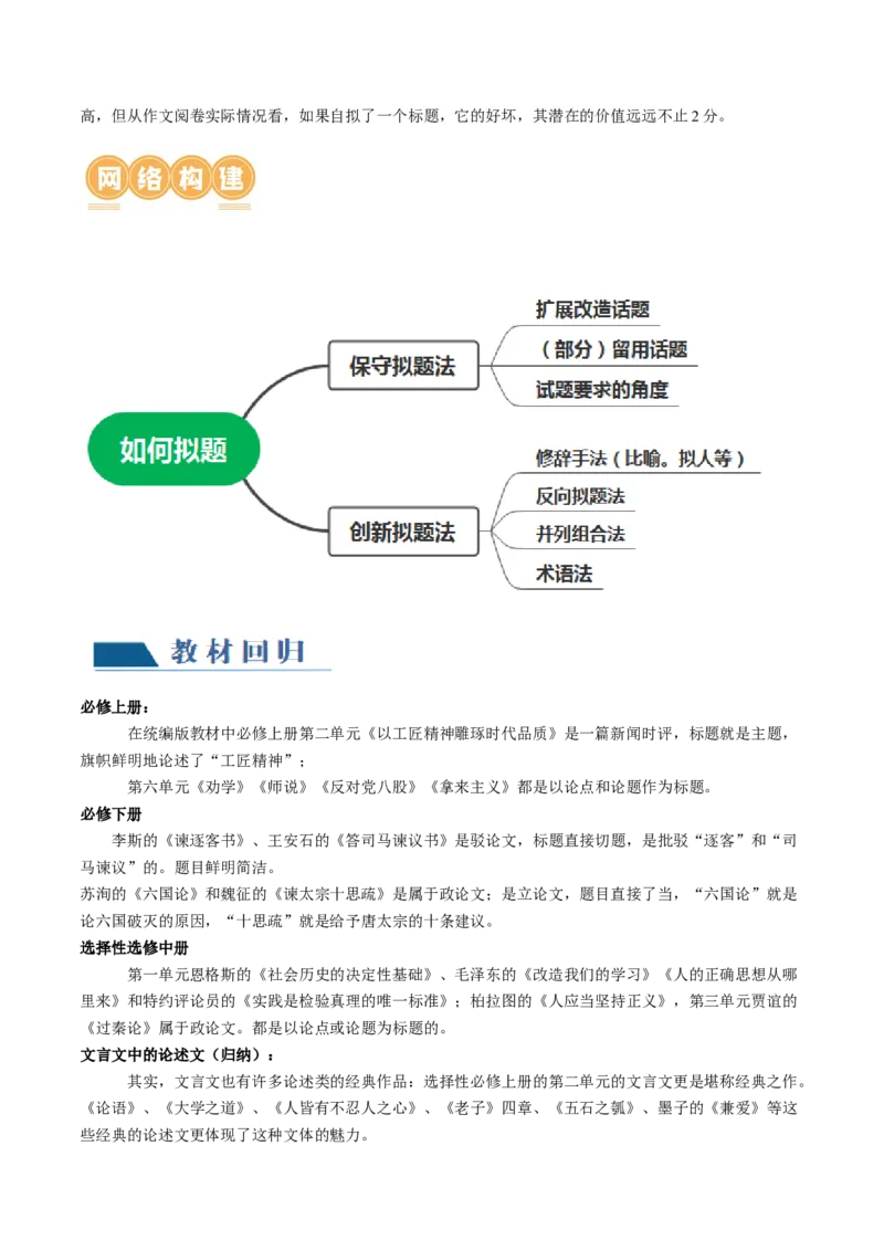 第02讲材料作文如何拟题（讲义）（解析版）_01高考语文_4.22024年新高考资料_1.2024一轮复习_2024年高考语文一轮复习讲练（新教材新高考_4第四部分
