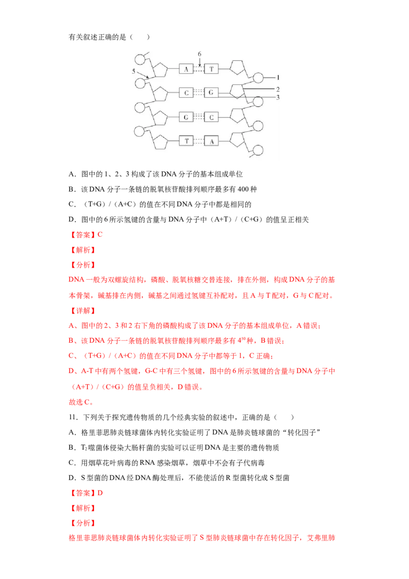期末拔高卷5-冲刺期末高一生物下学期期末拔高冲刺卷（2019人教版）（解析版）_高中九科知识点归纳。_人教版高中Word电子版试卷练习试题知识点全科_高中生物试卷习题_生物必修