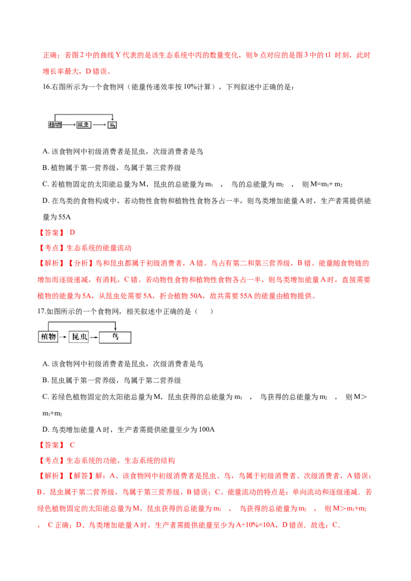 高二生物上学期期末测试卷02（人教版2019选择性必修2）（解析版）_高中九科知识点归纳。_人教版高中Word电子版试卷练习试题知识点全科_高中生物试卷习题_生物选修_选修2