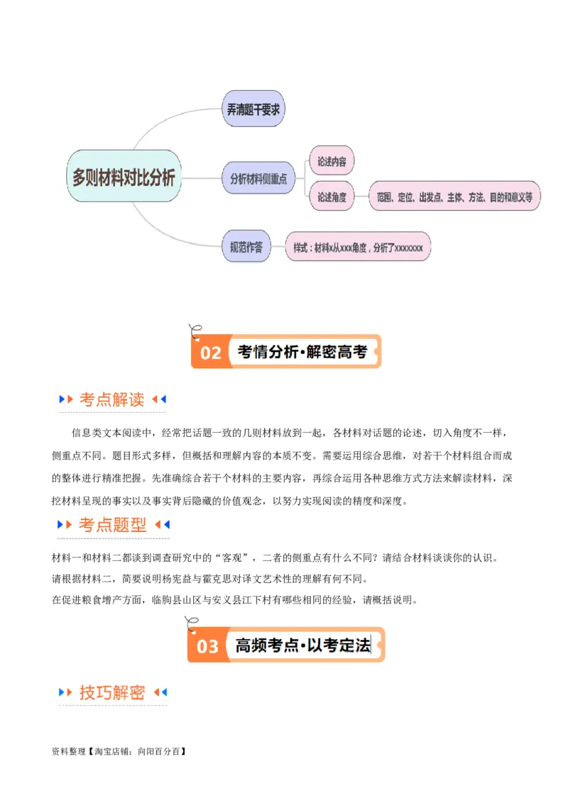 解密02信息类文本阅读之概括理解（讲义）（解析版）_01高考语文_新高考复习资料_2024年新高考资料_二轮复习资料_讲义_教师版（含答案解析）