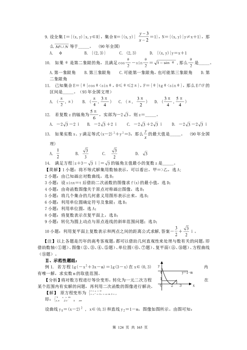 数学_高考数学知识点总结及解题思路_122页_高中九科知识点归纳。_数学