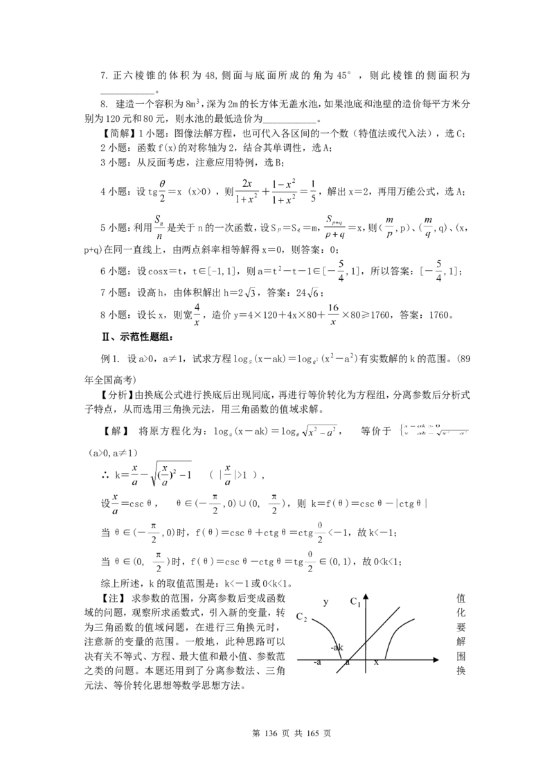 数学_高考数学知识点总结及解题思路_122页_高中九科知识点归纳。_数学