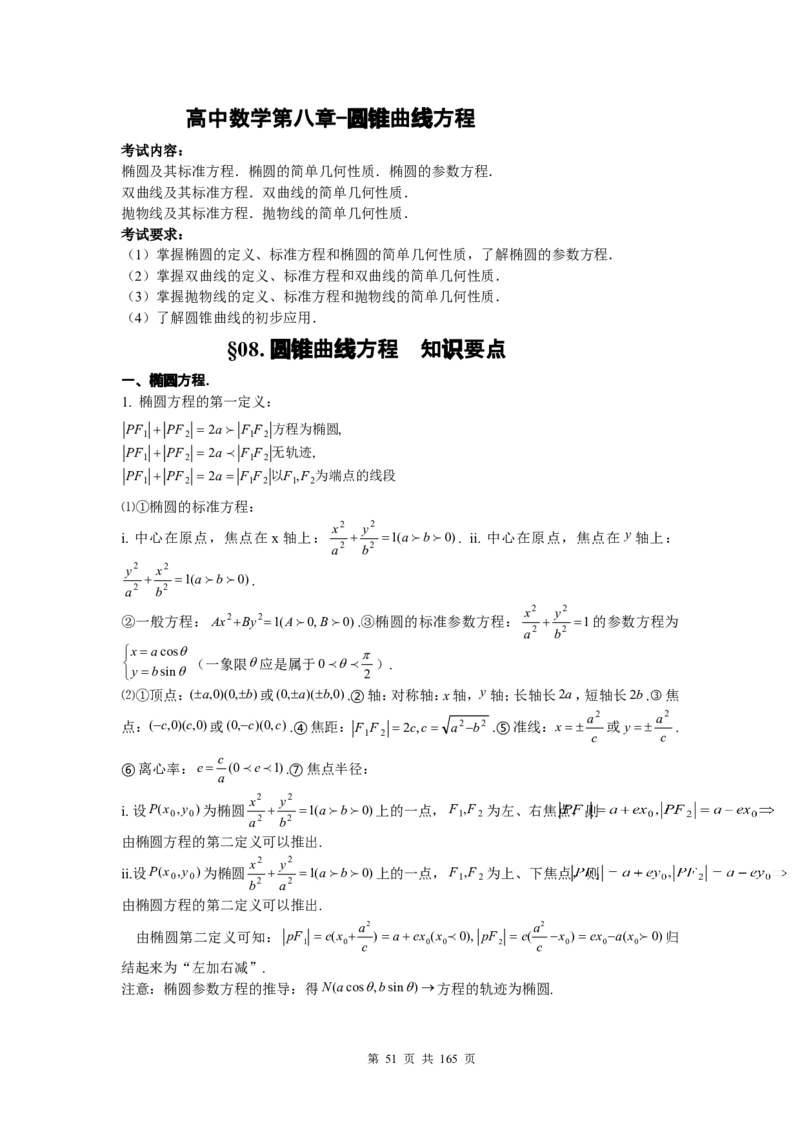 数学_高考数学知识点总结及解题思路_122页_高中九科知识点归纳。_数学