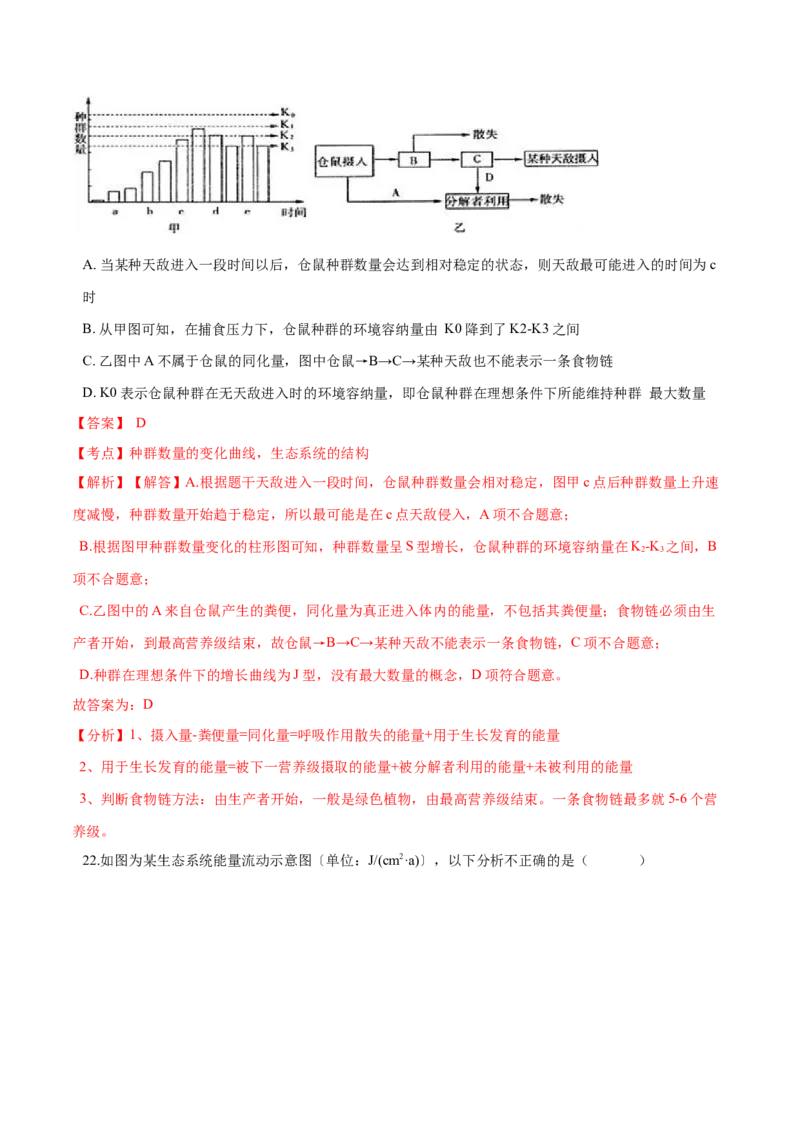 高二生物上学期期末测试卷04（人教版2019选择性必修2）（解析版）_高中九科知识点归纳。_人教版高中Word电子版试卷练习试题知识点全科_高中生物试卷习题_生物选修_选修2