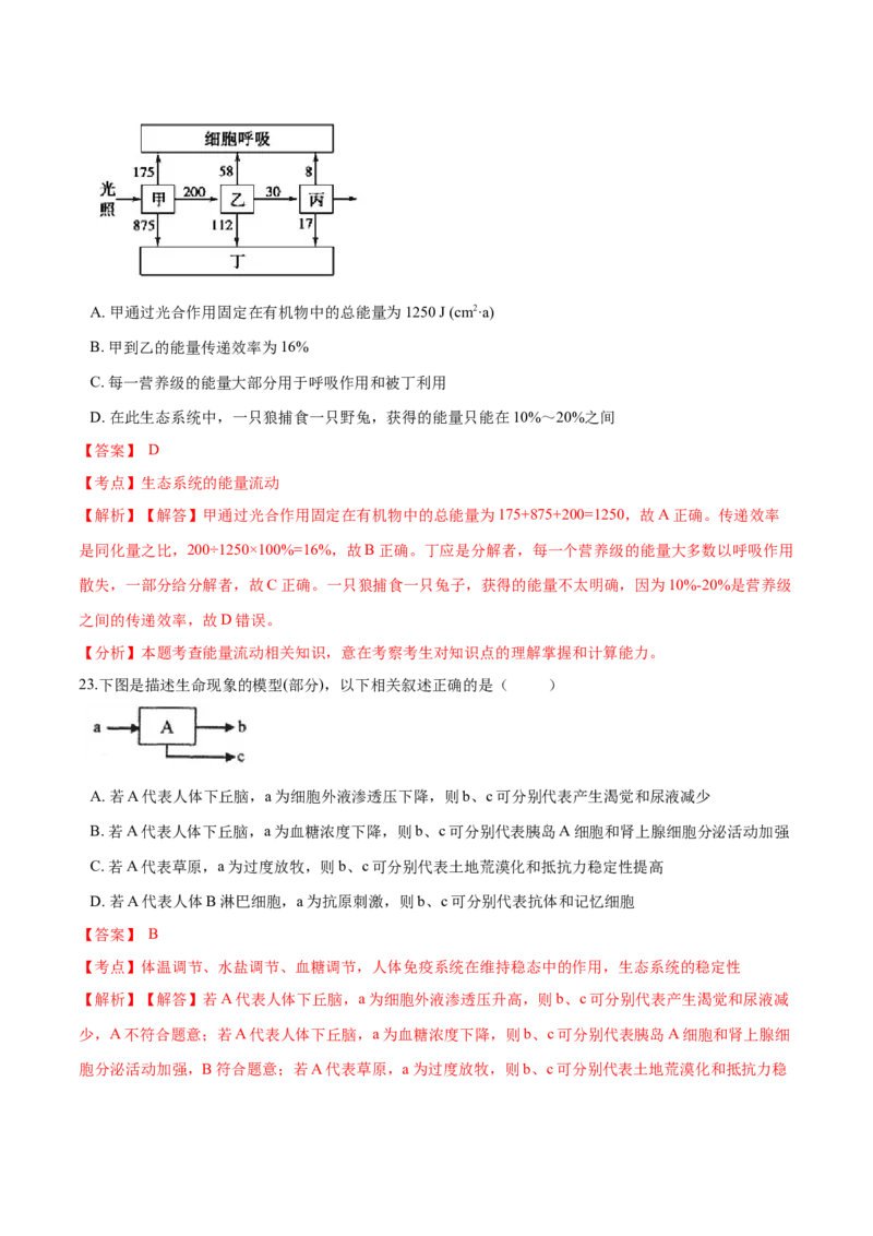 高二生物上学期期末测试卷04（人教版2019选择性必修2）（解析版）_高中九科知识点归纳。_人教版高中Word电子版试卷练习试题知识点全科_高中生物试卷习题_生物选修_选修2