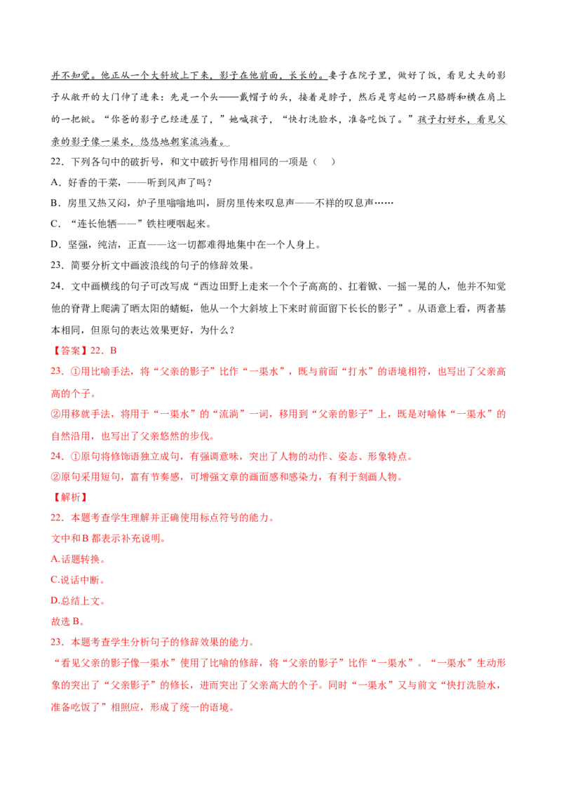考向05正确使用标点符号-备战2023年高考语文一轮复习考点微专题（全国通用）（解析版）_01高考语文_6赠通用版（老高考）复习资料_一轮复习