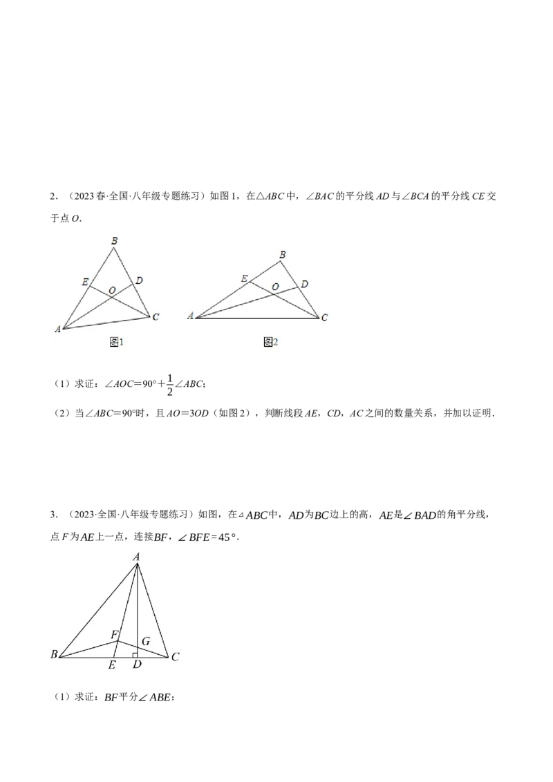 专题12.2角平分线的几何综合（压轴题专项讲练）（人教版）（学生版）_初中数学_八年级数学上册（人教版）_压轴题专项-V5_2024版