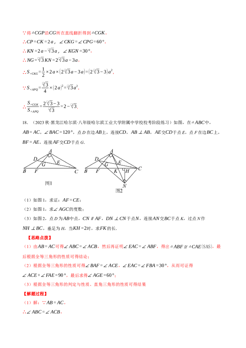 专题13.3三角形中的几何综合（压轴题专项讲练）（人教版）（教师版）_初中数学_八年级数学上册（人教版）_压轴题专项-V5_2024版