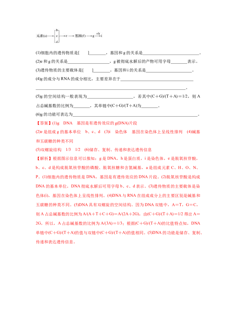 新教材精创3.4基因通常是有遗传效应的DNA片段练习（1）（解析版）_高中九科知识点归纳。_人教版高中Word电子版试卷练习试题知识点全科_高中生物试卷习题_生物必修_必修2