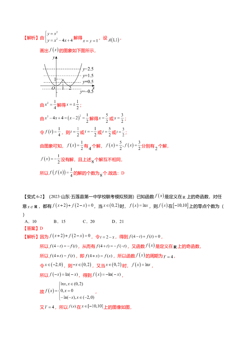 热点2-3函数的图象及零点问题（8题型+满分技巧+限时检测）（解析版）_2.2025数学总复习_2024年新高考资料_3.2024专项复习_2024年高考数学热点&middot;重点&middot;难点专练（新高考专用）