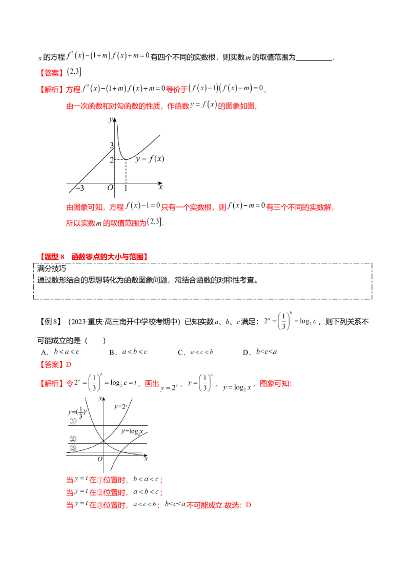 热点2-3函数的图象及零点问题（8题型+满分技巧+限时检测）（解析版）_2.2025数学总复习_2024年新高考资料_3.2024专项复习_2024年高考数学热点&middot;重点&middot;难点专练（新高考专用）