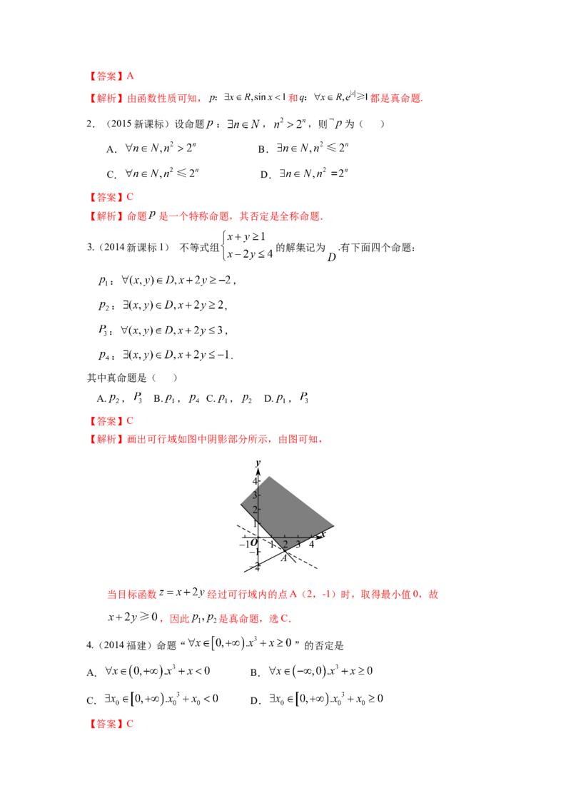 易错点2常用逻辑用语答案-备战2023年高考数学易错题._2.2025数学总复习_赠品通用版（老高考）复习资料_一轮复习_2023年高考数学一轮复习易错题（含解析）