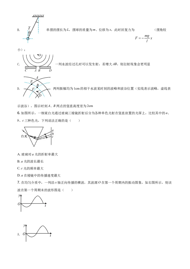 高二（下）期中物理试题（原卷版）_高中九科知识点归纳。_人教版高中Word电子版试卷练习试题知识点全科_高中物理试卷习题_物理选修_选修1_人教版物理选修一期中测试（003份）