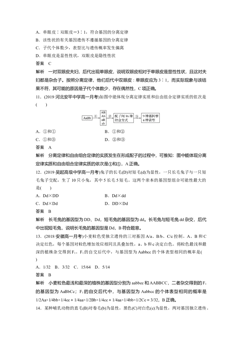 第1章《本章综合与测试》课时检测01_高中九科知识点归纳。_人教版高中Word电子版试卷练习试题知识点全科_高中生物试卷习题_生物必修_必修2_人教版生物必修二单元测试（012份）