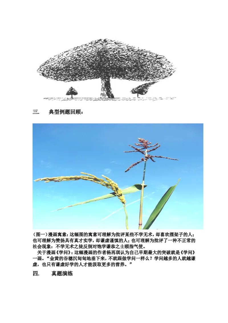 考点2漫画类作文的审题立意教案_01高考语文_22022年新高考资料_2022届一轮复习讲练结合_语文系列一_第4板块高考写作_专题1常考三种类型作文的审题立意