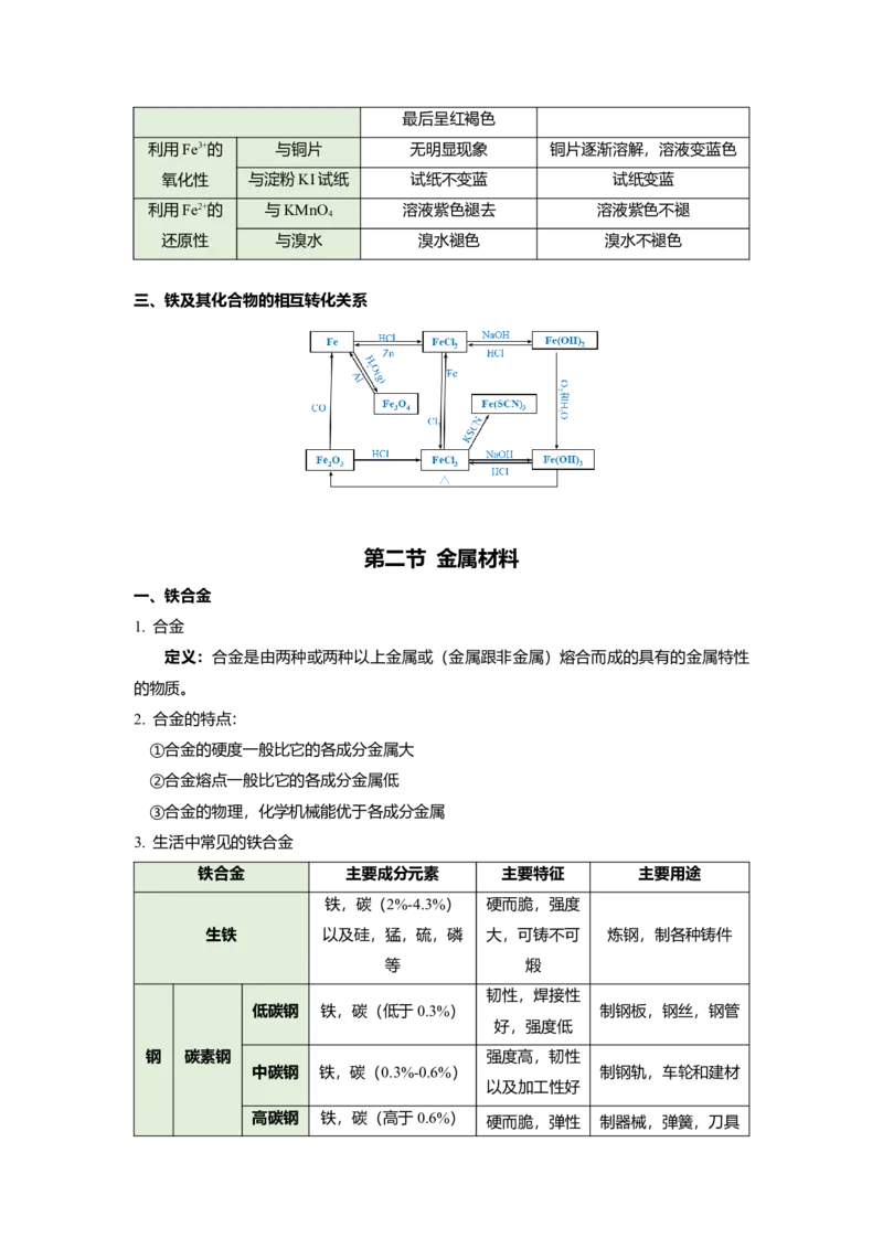 高一上学期化学人教版（2019）必修第一册课本知识点汇总_高中九科知识点归纳。_人教版高中Word电子版试卷练习试题知识点全科_高中化学试卷习题_化学必修_必修1