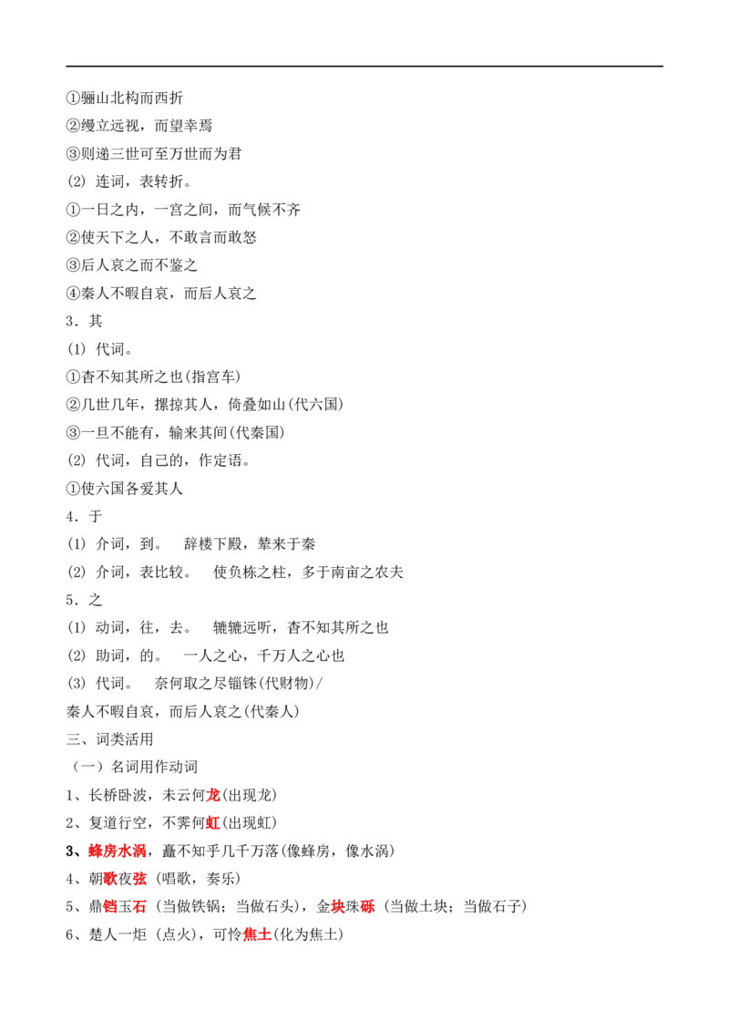 第5节统编版五册文言篇目知识梳理-口袋书2024年高考语文一轮复习知识清单（全国通用）（原卷版）_01高考语文_通用版（老高考）复习资料_2024年复习资料_第7章文言文阅读