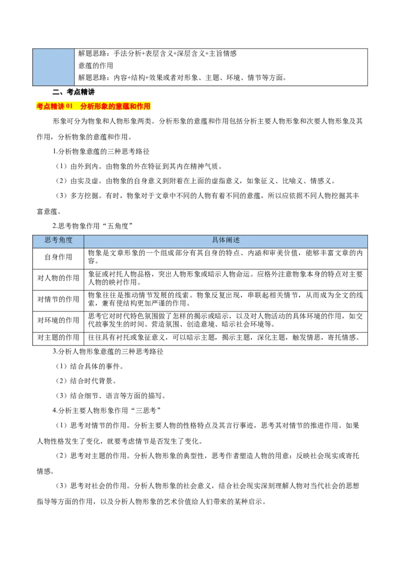 考点08意蕴探究-备战2025年高考语文一轮复习考点帮（新高考通用）（解析版）_01高考语文_52025年新高考资料_一轮复习_备战2025年高考语文一轮复习考点帮