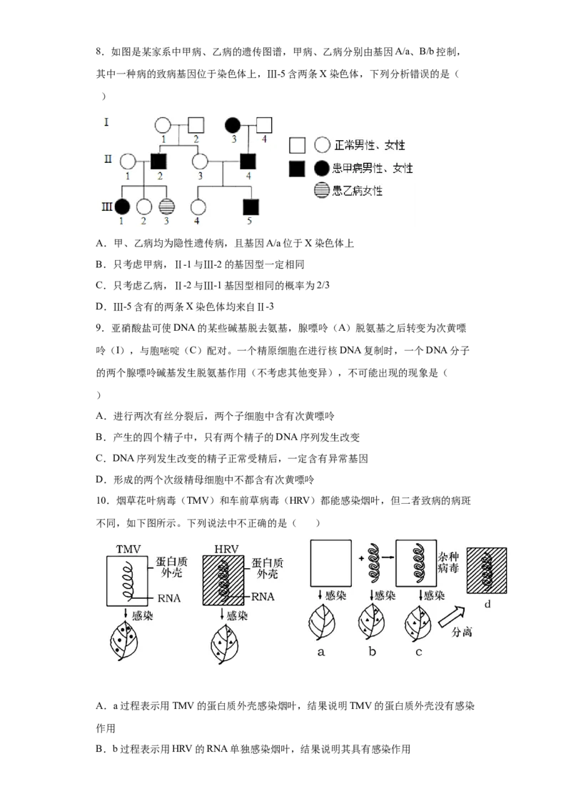 期末冲刺卷1-冲刺期末高一生物下学期期末拔高冲刺卷（2019人教版）（原卷版）_高中九科知识点归纳。_人教版高中Word电子版试卷练习试题知识点全科_高中生物试卷习题_生物必修