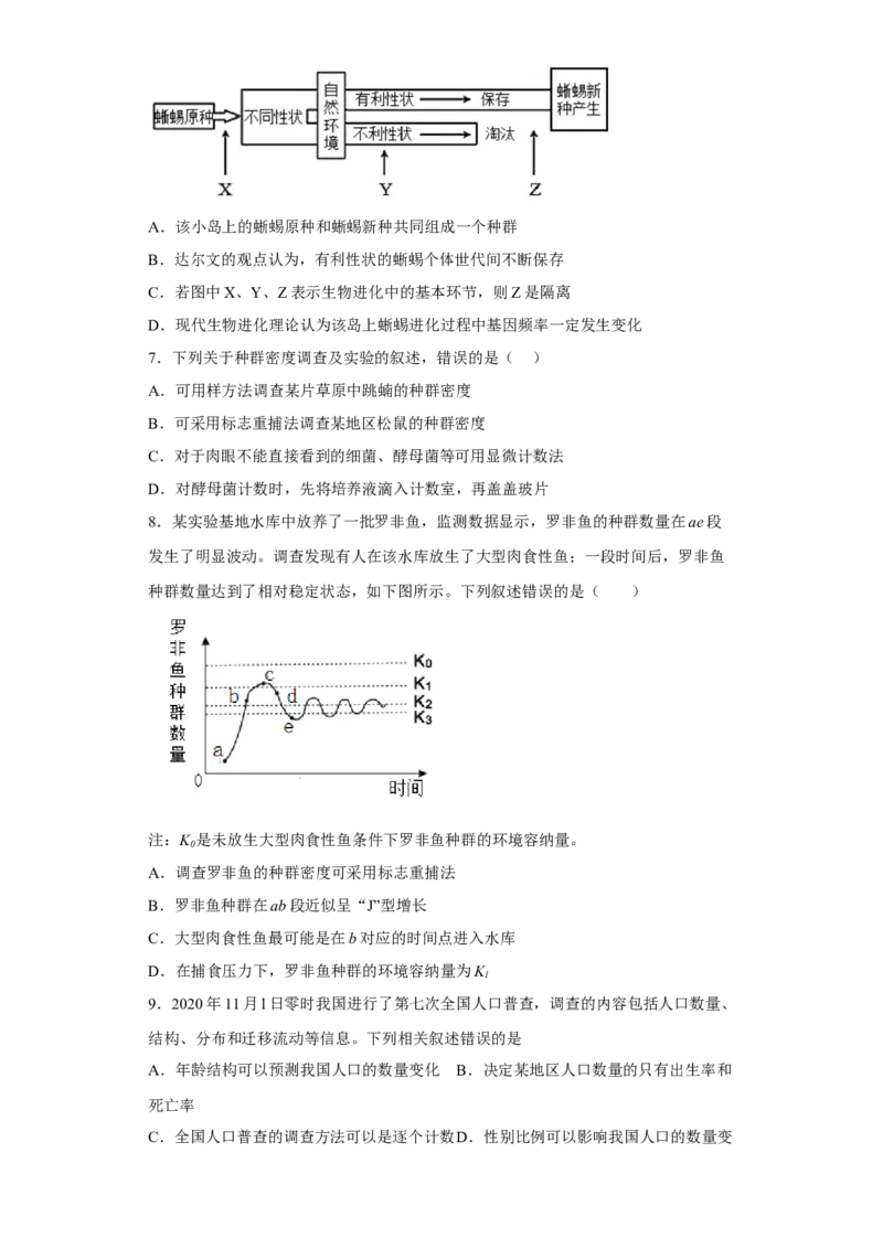 第一章种群种群及其动态-高二生物章末测试必刷卷（人教版2019选择性必修3）（原卷版）_高中九科知识点归纳。_人教版高中Word电子版试卷练习试题知识点全科_高中生物试卷习题_选修2
