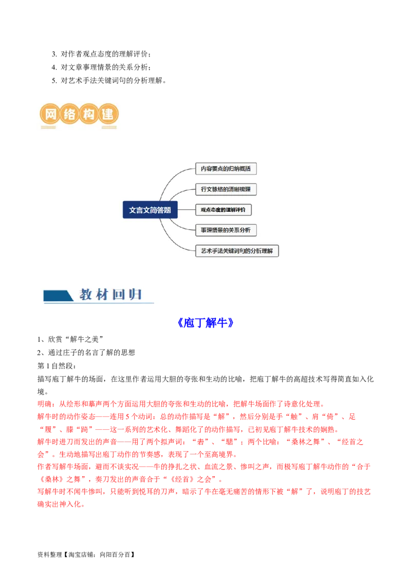 第08讲文言文简答题（讲义）（解析版）_01高考语文_新高考复习资料_2024年新高考资料_一轮复习资料_高考语文一轮复习讲练测（课件+讲义+练习）（新高考）_第二部分古代诗文阅读