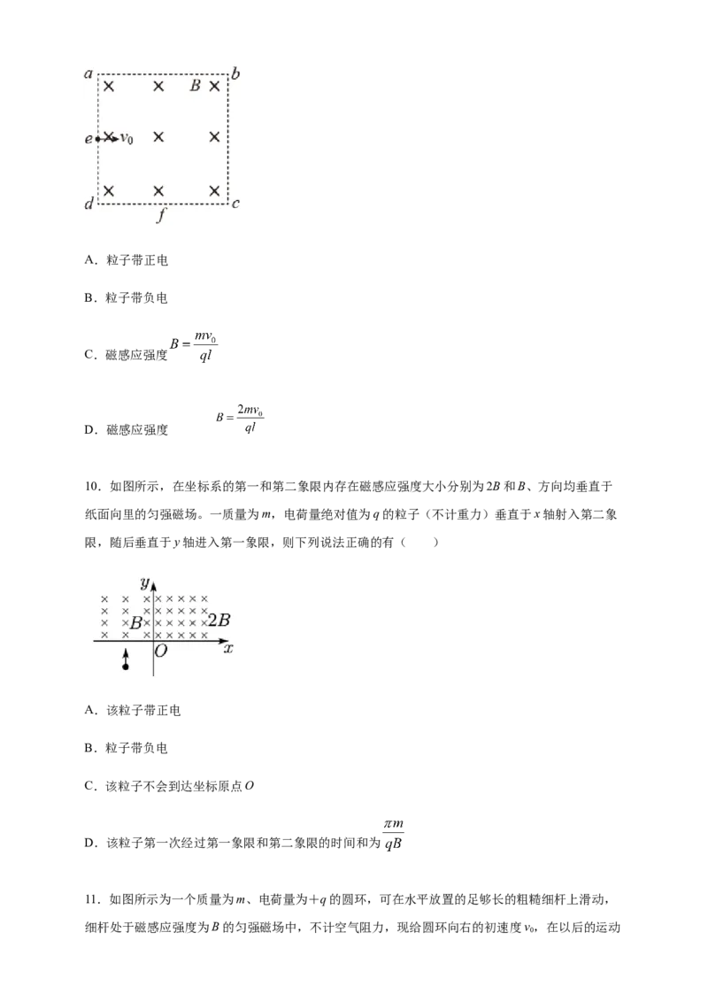 第一章安培力与洛伦兹力章末复习练习-人教版（原卷版）_高中九科知识点归纳。_人教版高中Word电子版试卷练习试题知识点全科_高中物理试卷习题_物理选修_选修2