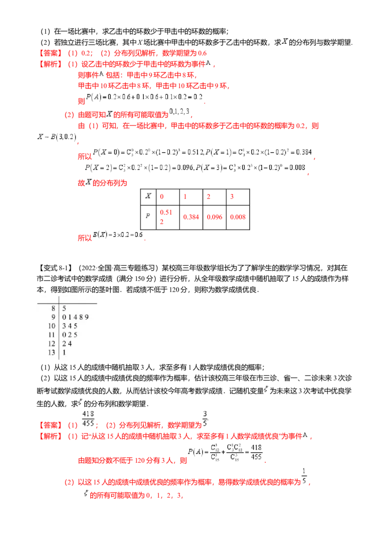 热点8-2概率与统计综合（10题型满分技巧限时检测）（解析版）_2.2025数学总复习_2024年新高考资料_3.2024专项复习_2024年高考数学热点&middot;重点&middot;难点专练（新高考专用）