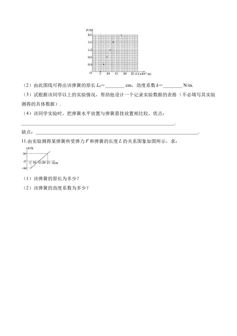 第3.2课时弹力（原卷版）_高中九科知识点归纳。_人教版高中Word电子版试卷练习试题知识点全科_高中物理试卷习题_物理必修_必修1_人教版物理必修一专项练习（022份）