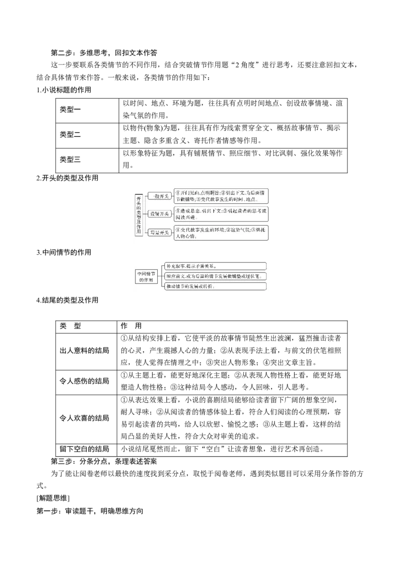 第04讲小说情节类题目（讲义）（解析版）_01高考语文_新高考复习资料_2024年新高考资料_一轮复习资料_高考语文一轮复习讲练测（课件+讲义+练习）（新高考）_第一部分现代文阅读