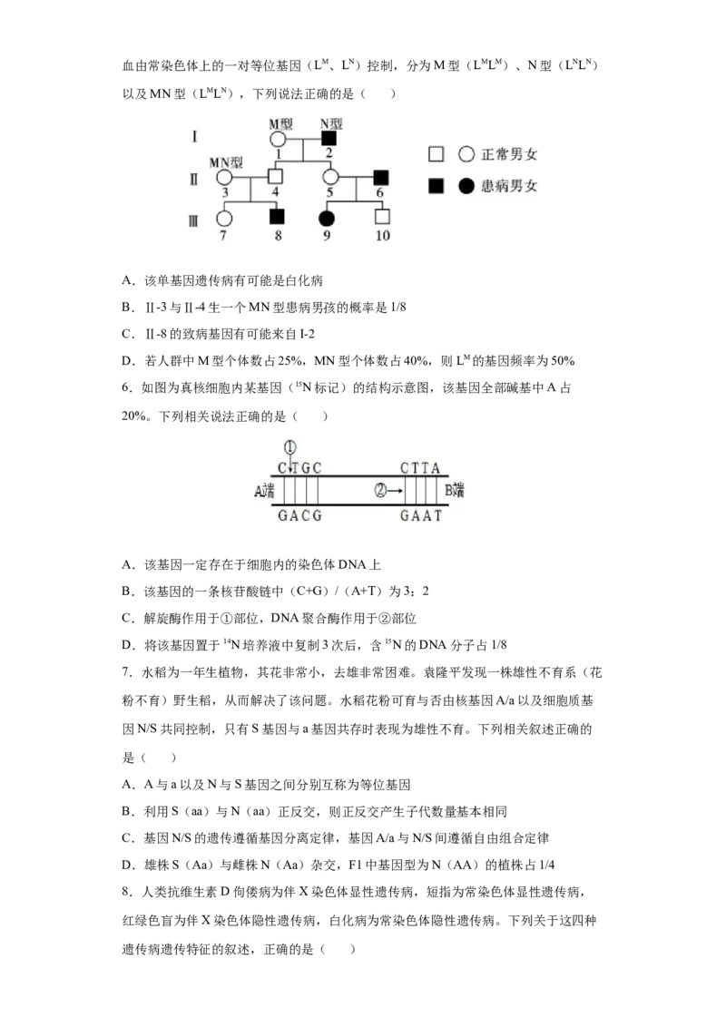 期末拔高卷1-冲刺期末高一生物下学期期末拔高冲刺卷（2019人教版）（原卷版）_高中九科知识点归纳。_人教版高中Word电子版试卷练习试题知识点全科_高中生物试卷习题_生物必修