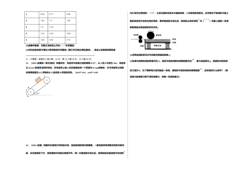第四单元运动和力的关系（选拔卷）-单元测试学生版高一物理上册尖子生选拔卷（2019人教版）（考试版)_高中九科知识点归纳。_人教版高中Word电子版试卷练习试题知识点全科_必修1