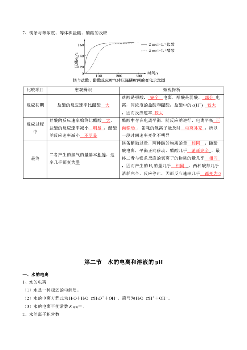 第三章水溶液中的离子反应与平衡-知识手册高中化学全册必背章节知识清单（人教版2019选择性必修1）（教师版）_高中九科知识点归纳。_高中化学试卷习题_化学选修_选修1