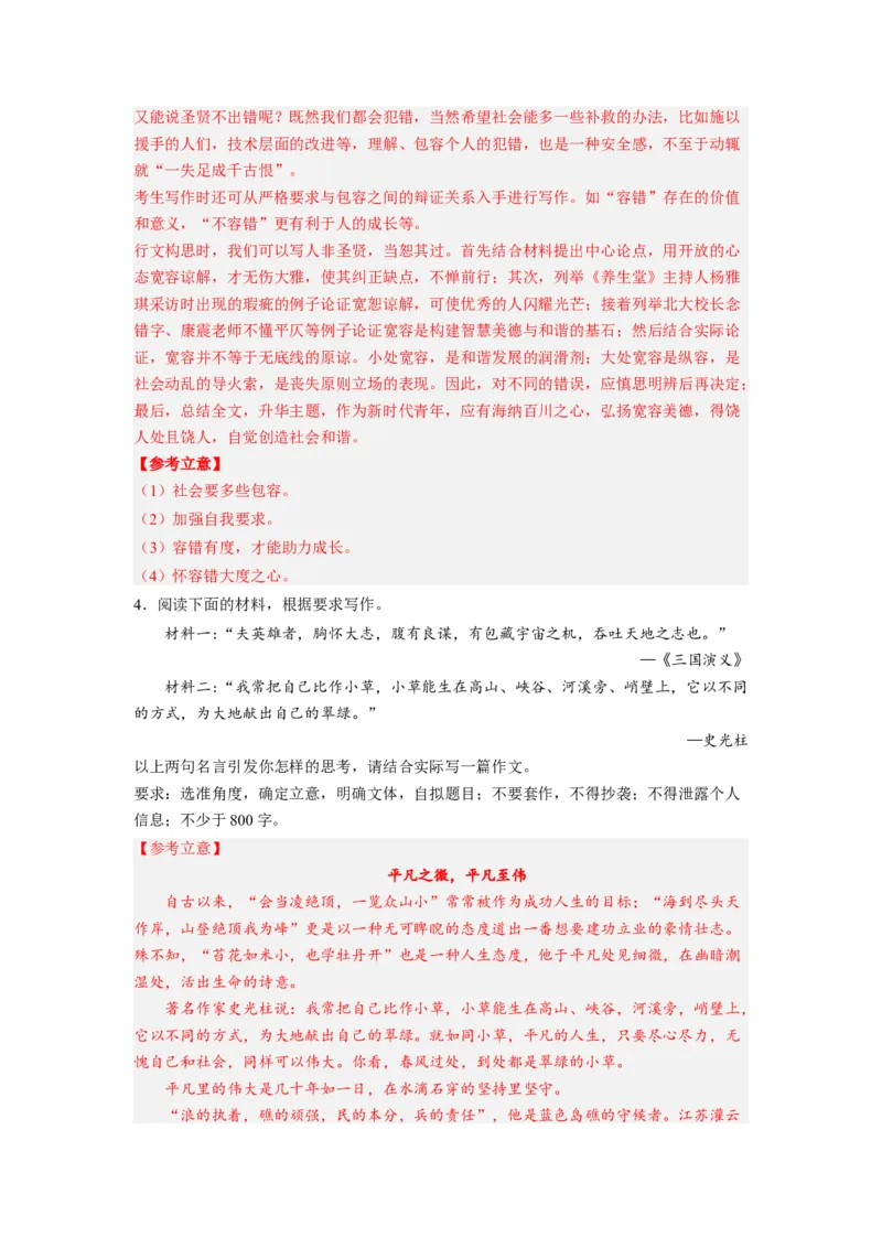 考向48写作之富有文采-备战2023年高考语文一轮复习考点微专题（新高考地区专用）（解析版）_01高考语文_32023年新高考资料_一轮复习