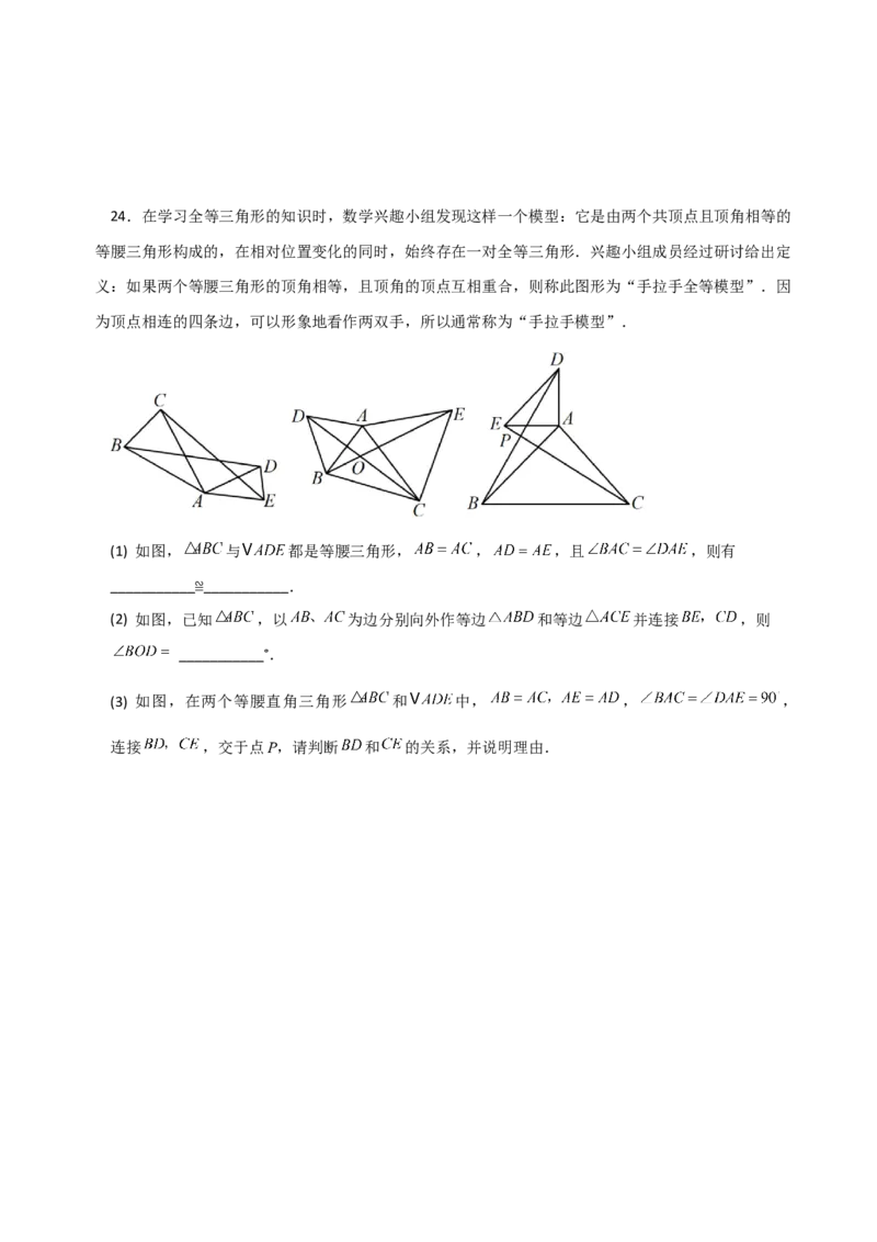 专题12.24全等三角形几何模型（手拉手）（分层练习）（综合练）-（人教版）_初中数学_八年级数学上册（人教版）_专题突破练习-V4_2024版