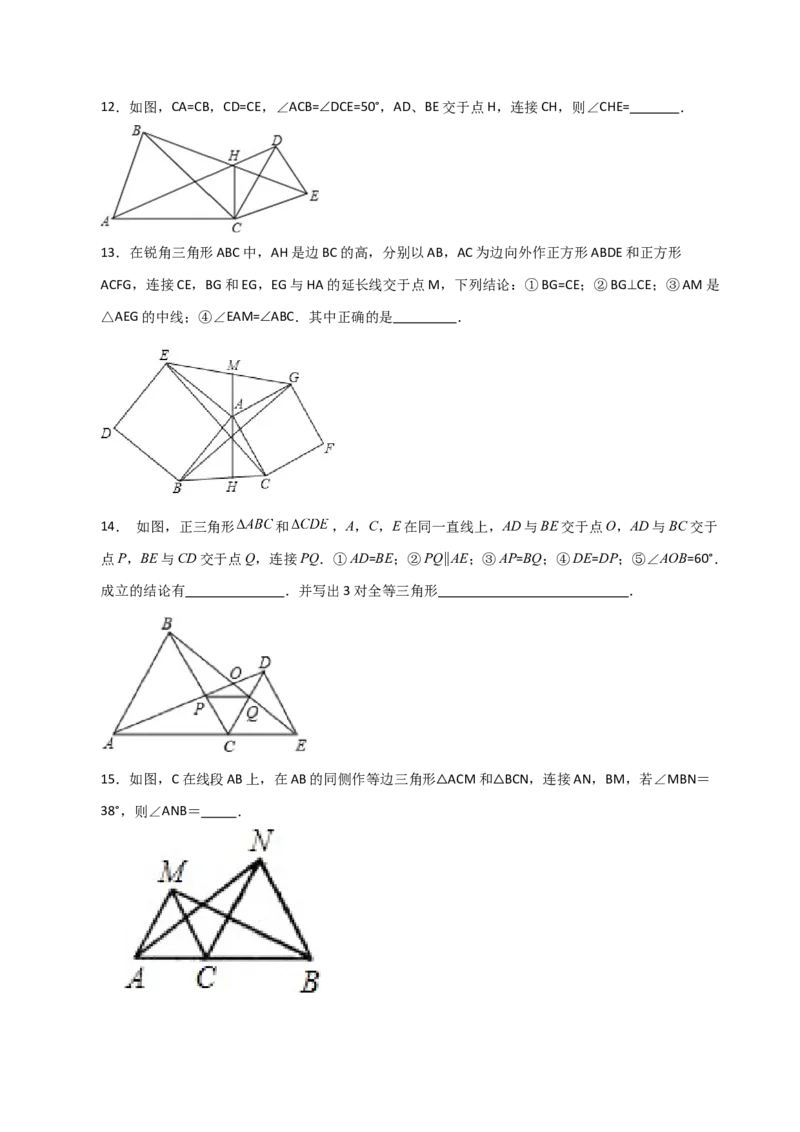 专题12.24全等三角形几何模型（手拉手）（分层练习）（综合练）-（人教版）_初中数学_八年级数学上册（人教版）_专题突破练习-V4_2024版