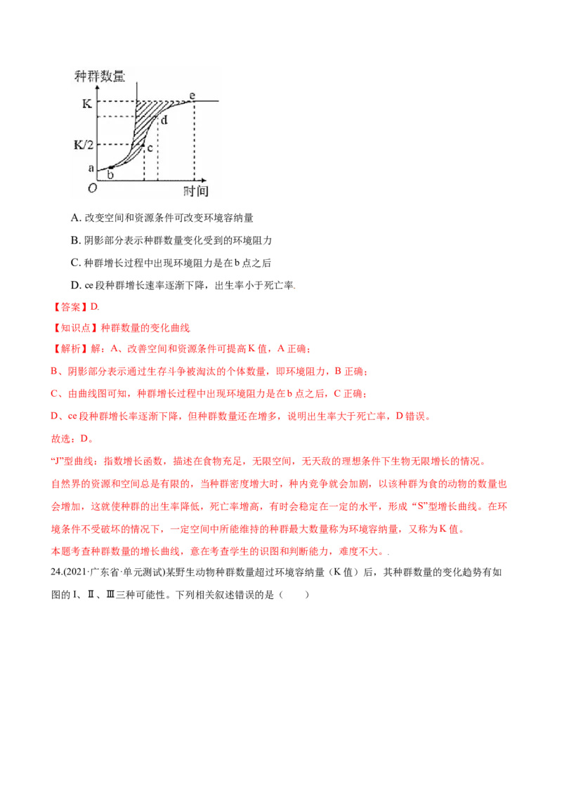 第01章种群及其动态（A卷&middot;夯实基础）高二生物同步单元AB卷（人教版2019选择性必修2）（解析版）_高中九科知识点归纳。_人教版高中Word电子版试卷练习试题知识点全科_高中生物试卷习题
