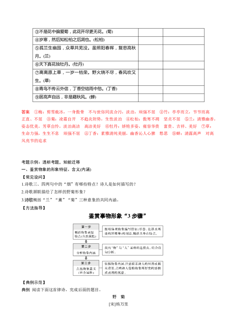 第01讲诗歌形象类鉴赏（讲义）（解析版）_01高考语文_4.22024年新高考资料_1.2024一轮复习_2024年高考语文一轮复习讲练（新教材新高考_2.第二部分古代诗文阅读专题二诗歌鉴赏