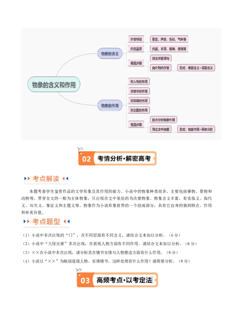 解密04文学类文本阅读小说之形象分析（讲义）（解析版）_01高考语文_4.22024年新高考资料_2.2024二轮复习
