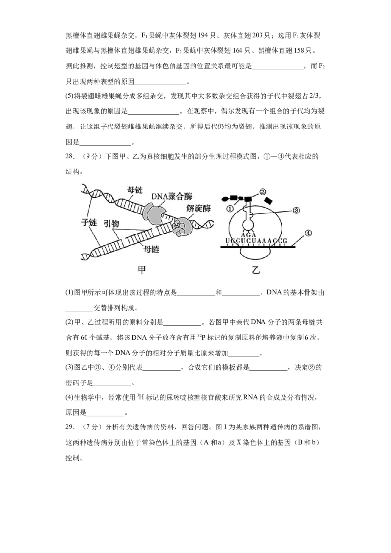 期末冲刺卷3-冲刺期末高一生物下学期期末拔高冲刺卷（2019人教版）（原卷版）_高中九科知识点归纳。_人教版高中Word电子版试卷练习试题知识点全科_高中生物试卷习题_生物必修