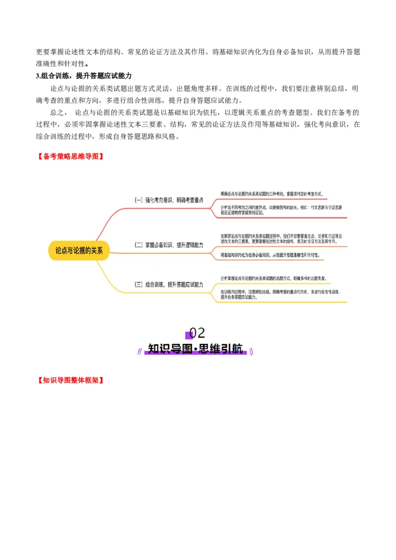 第03讲论点与论据的关系（讲义）原卷版_01高考语文_52025年新高考资料_一轮复习_2025年高考语文一轮复习讲练测_信息类文本阅读