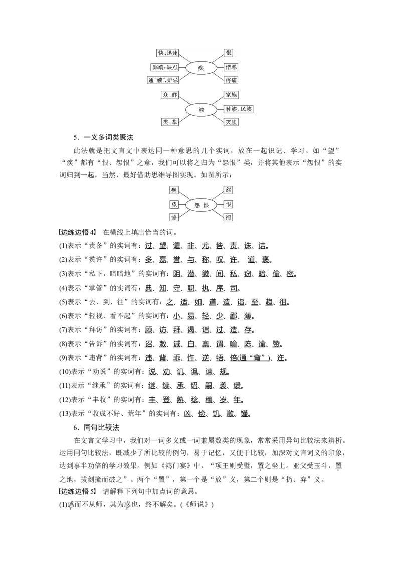 第3部分传统文化阅读文言文（考点部分）任务组三微任务群微任务一掌握文言实词的积累方法_01高考语文_22022年新高考资料_2022年一轮复习各版本