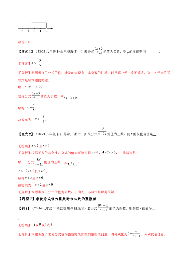 专题15.1分式（6大知识点15类题型）（知识梳理与题型分类讲解）（人教版）（教师版）_初中数学_八年级数学上册（人教版）_专题突破练习-V4_2025版