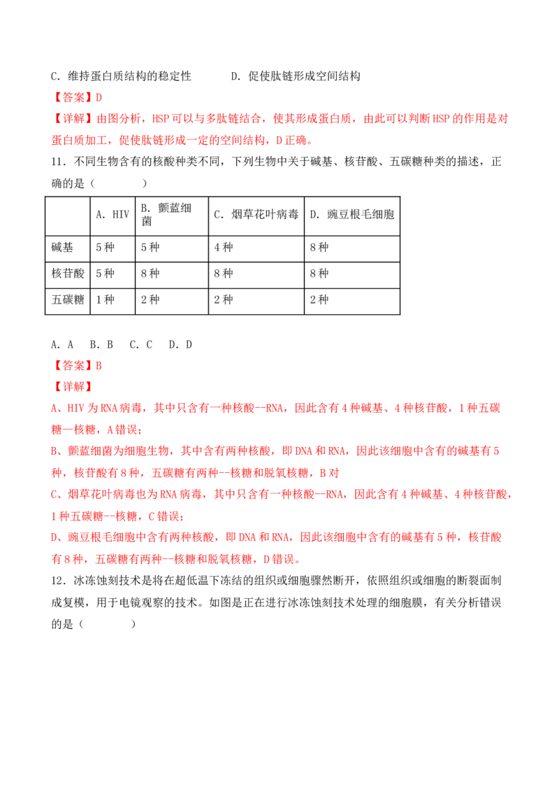 综合拉练卷02（解析版）_高中九科知识点归纳。_人教版高中Word电子版试卷练习试题知识点全科_高中生物试卷习题_生物必修_必修1_人教版生物必修一期末试卷（038份）_1.模拟题