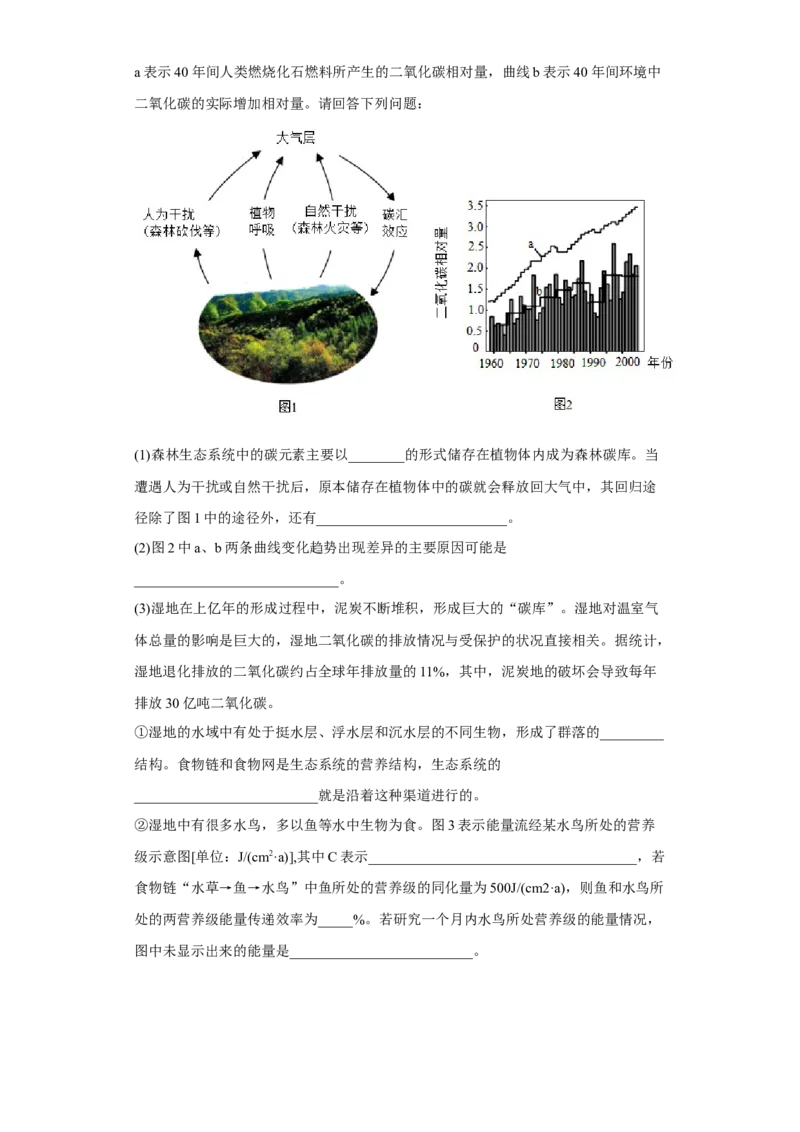 第三章生态系统及其稳定性-高二生物章末测试必刷卷（人教版2019选择性必修2）（原卷版）_高中九科知识点归纳。_人教版高中Word电子版试卷练习试题知识点全科_高中生物试卷习题_选修2