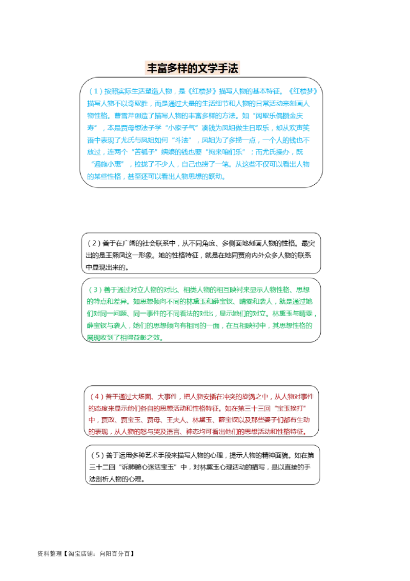 第02讲《红楼梦》（讲义）（解析版）_01高考语文_新高考复习资料_2024年新高考资料_一轮复习资料_高考语文一轮复习讲练测（课件+讲义+练习）（新高考）_第五部分整本书阅读