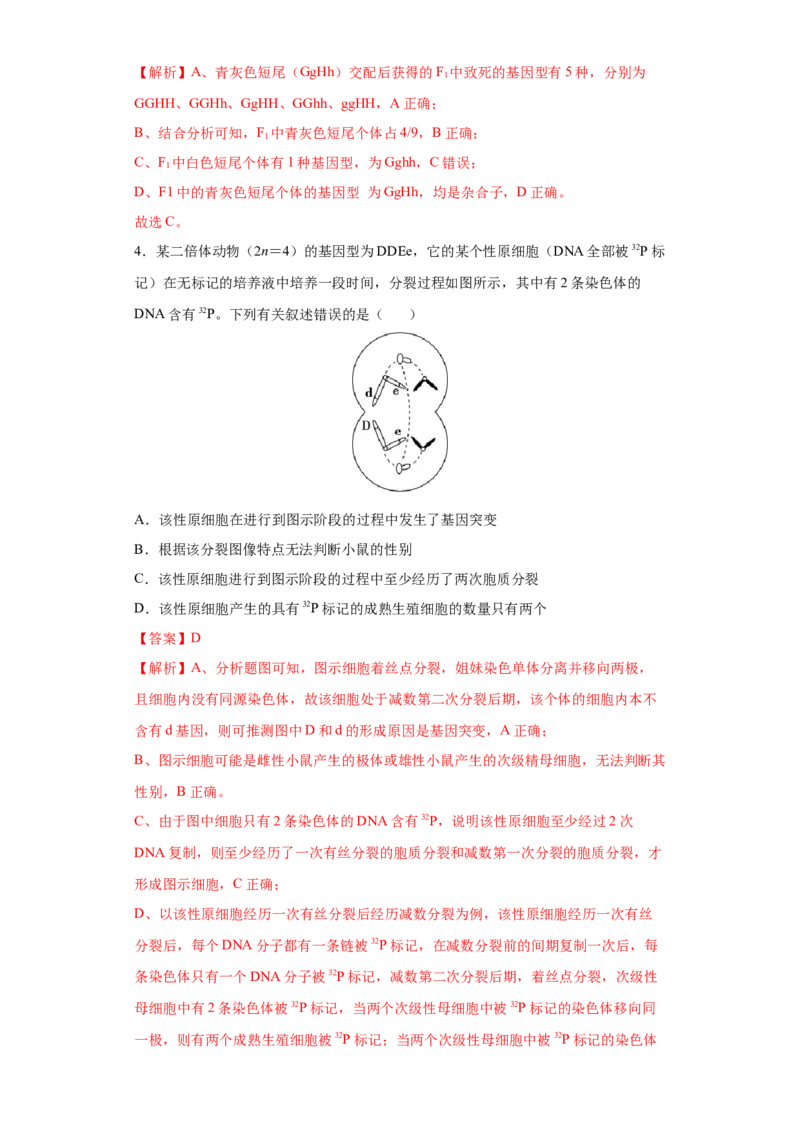 期末拔高卷1-冲刺期末高一生物下学期期末拔高冲刺卷（2019人教版）（解析版）_高中九科知识点归纳。_人教版高中Word电子版试卷练习试题知识点全科_高中生物试卷习题_生物必修