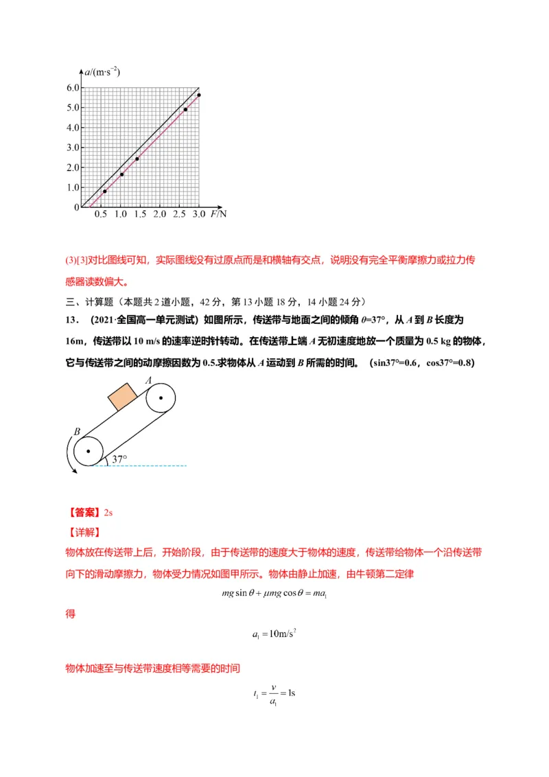 第四单元运动和力的关系（选拔卷）-单元测试学生版高一物理上册尖子生选拔卷（2019人教版）（解析版）_高中九科知识点归纳。_人教版高中Word电子版试卷练习试题知识点全科_必修1