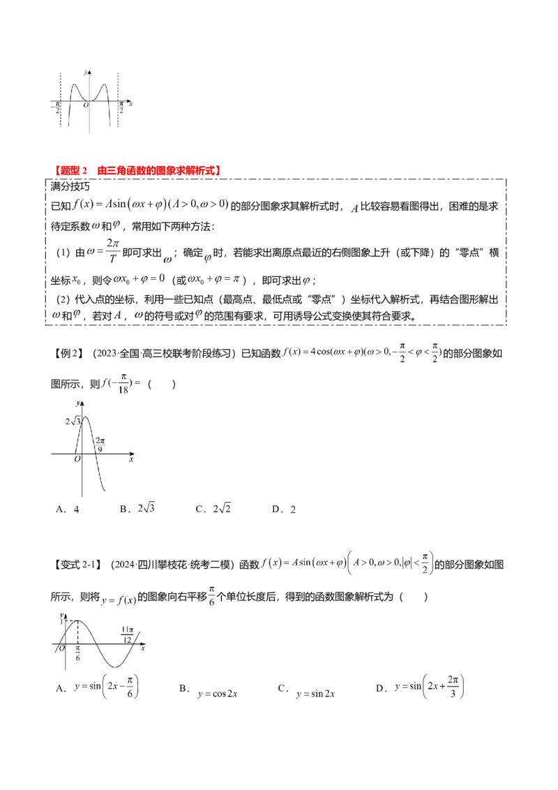 热点3-2三角函数的图象与性质（10题型+满分技巧+限时检测）（原卷版）_2.2025数学总复习_2024年新高考资料_3.2024专项复习_2024年高考数学热点&middot;重点&middot;难点专练（新高考专用）